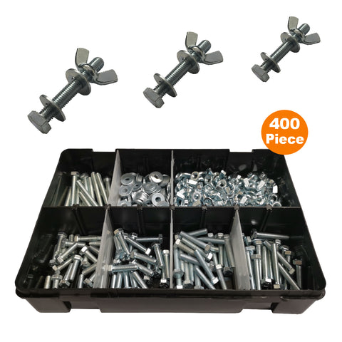 400 Piece of Set Screw M5 Bolts, Washers & Wing Nuts<br><br>