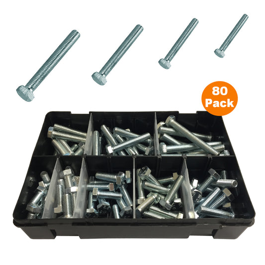80 x Assorted Set Screw Bolts M8 Fully Threaded<br><br>