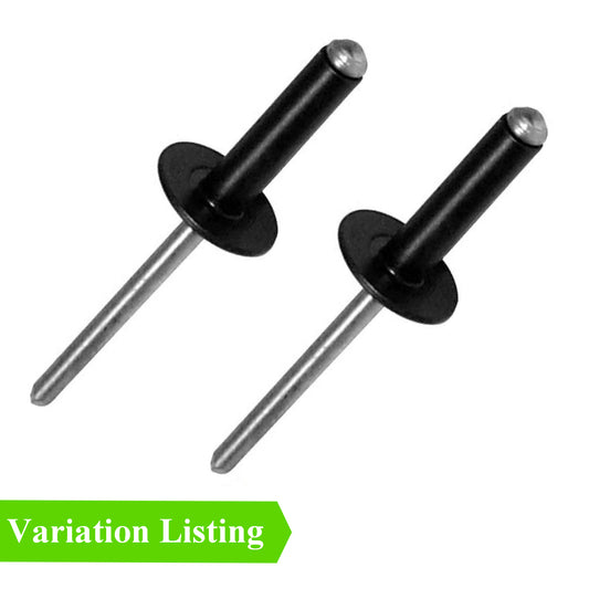 Black Aluminium Large Flange Pop Rivets Dome headed Menu Options