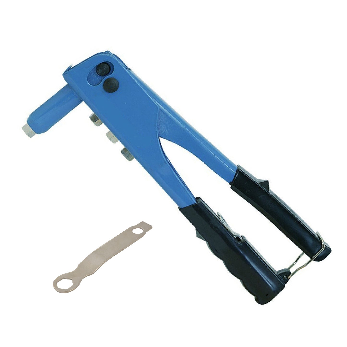 Hand Pop Riveter Gun 4 Head Nozzles Sizes 2.4mm, 3.2mm, 4.0mm & 4.8mm