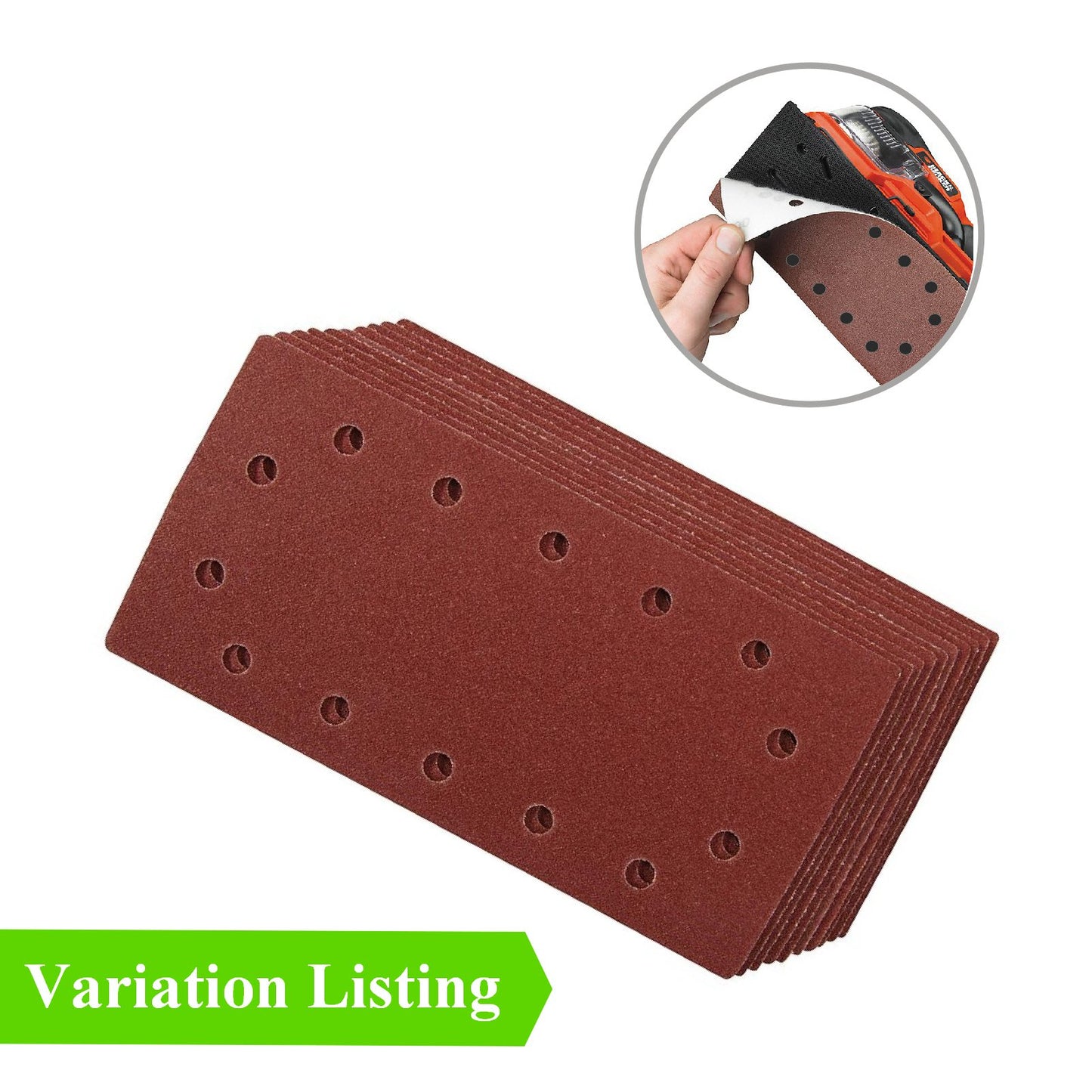 Punched 1/2 Sanding Sheets <br>115 x 230mm<br>Menu Options