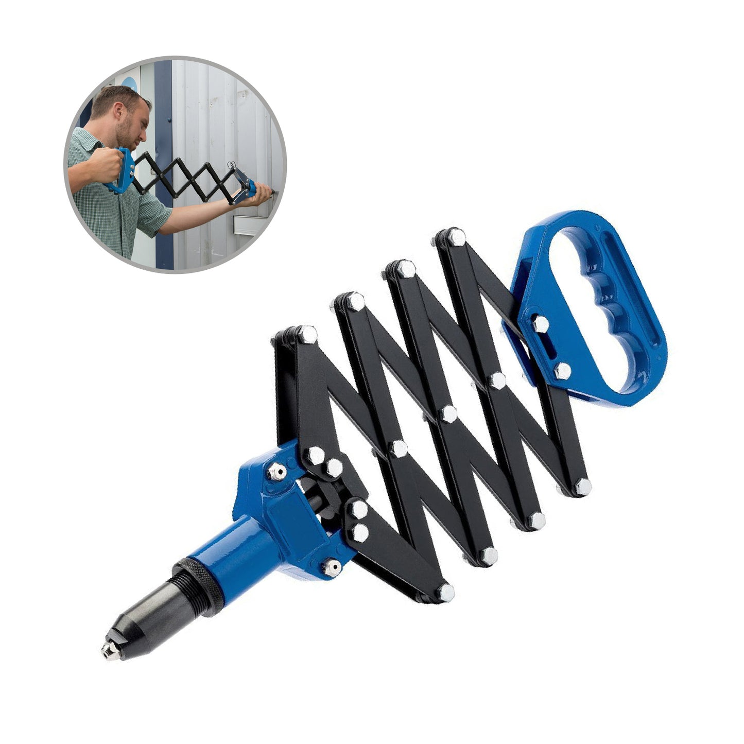 Lazy Tong Riveter Heavy Duty Gun for 3.2 - 6.4mm Blind Pop Rivets