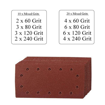 Punched 1/2 Sanding Sheets <br>115 x 230mm<br>Menu Options