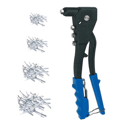 Hand Pop Riveter Gun & 60 Rivets Sizes 2.4mm, 3.2mm, 4.0mm & 4.8mm
