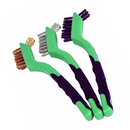 3 Pcs Wire Brush Rust Removal & Cleaning Set, Steel, Brass & Nylon