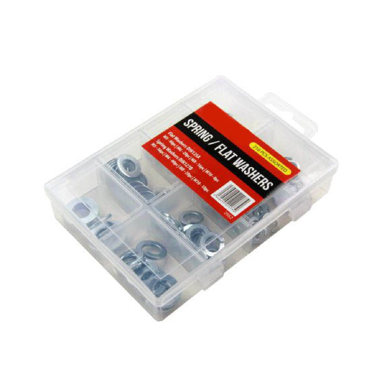 210 x Assorted Spring & Flat Washers<br> Bright Zinc Plated