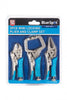 3 PCE Mini Locking Plier & Clamp Set with Soft Grip Handles & Quick Release