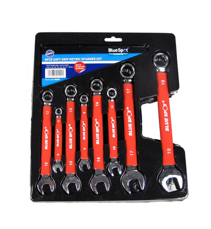 8 PCE Soft Grip Metric 6-19mm Combination Spanner Set