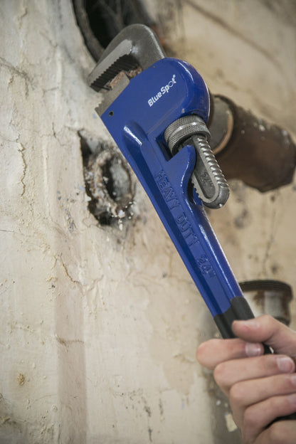 Cast Iron 600mm Pipe Wrench 24", Features 76mm Jaw Width & Dipped Foam Handle