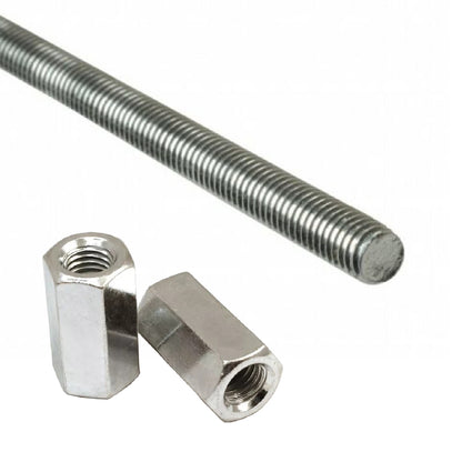 Fully Threaded Steel Screwed Rods 300mm with Connector Nuts Menu Options