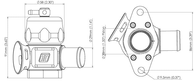 Turbosmart BOV Dual Port Nissan-Black  TS-0205-1026 Blow Off Valve, Dump Valve