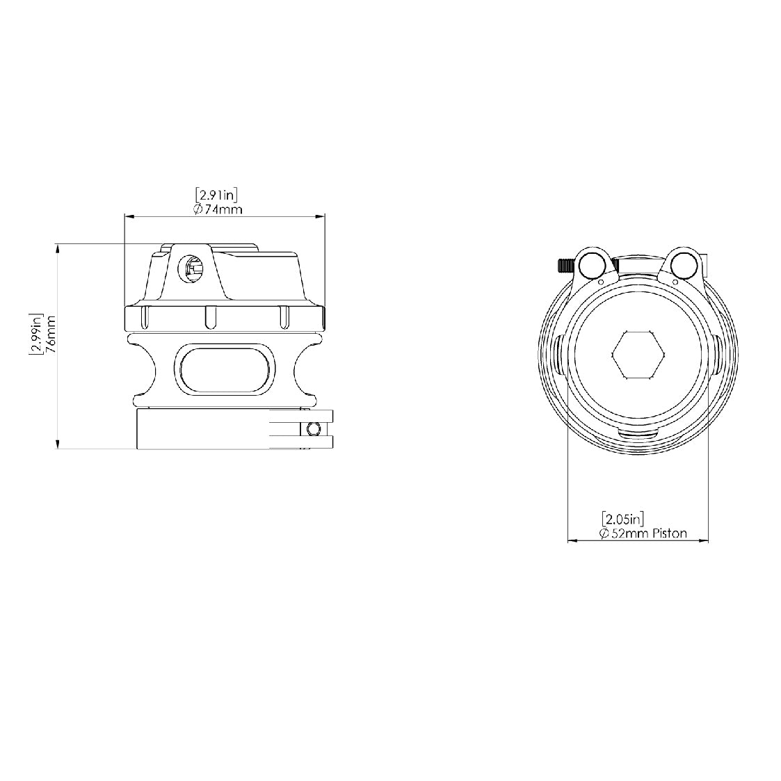 Turbosmart BOV Vee Port Pro Uni -Black  TS-0205-1131 Blow Off Valve, Dump Valve