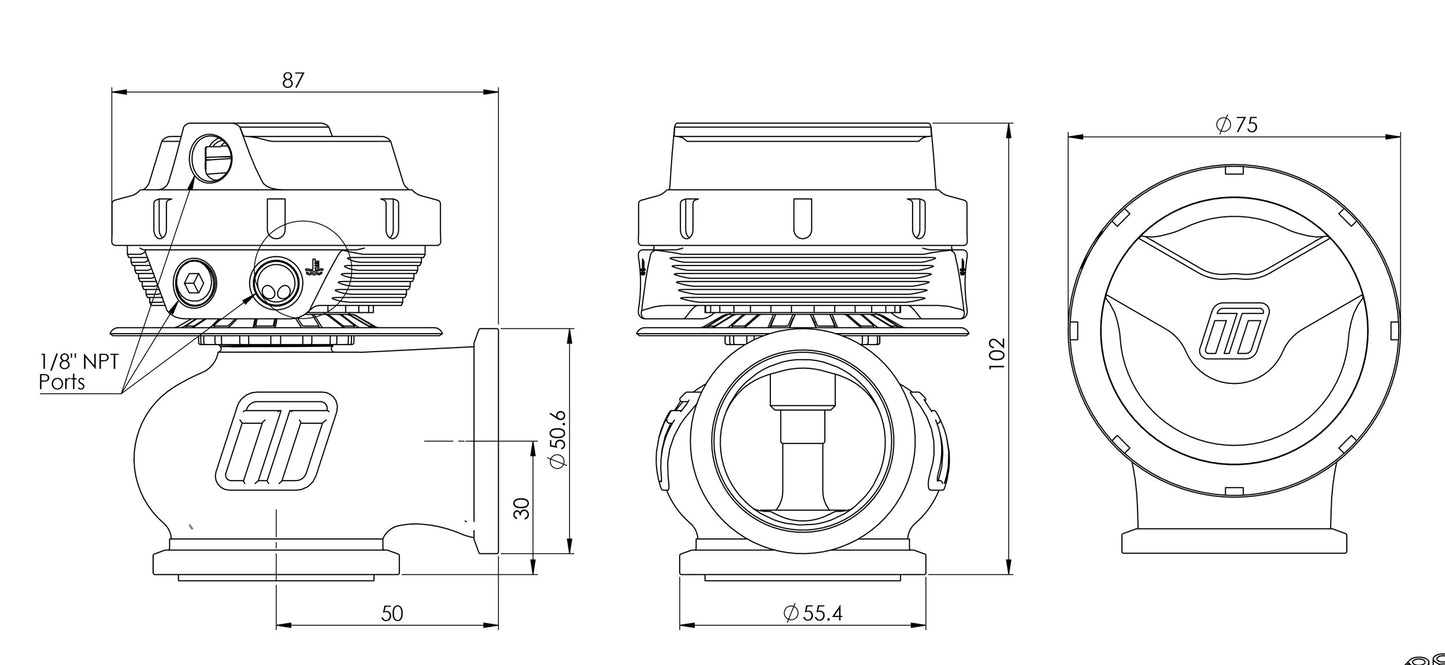 Turbosmart Gen-V WG40 Comp-Gate40 14psi Black  TS-0552-1012