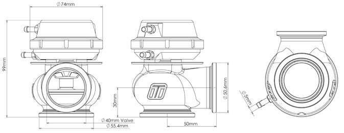 Turbosmart Gen 4 WG40 Comp-Gate40 14psi Black  TS-0505-1010