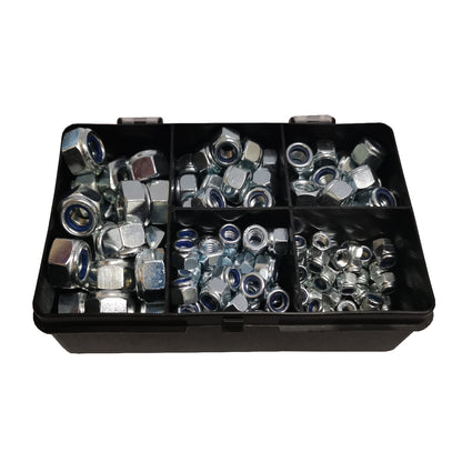 175 x Assorted Metric Nylon Insert Locking Nuts<br><br>