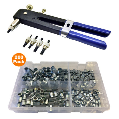200 x Assorted Serrated Threaded Nutserts & Settting Tool