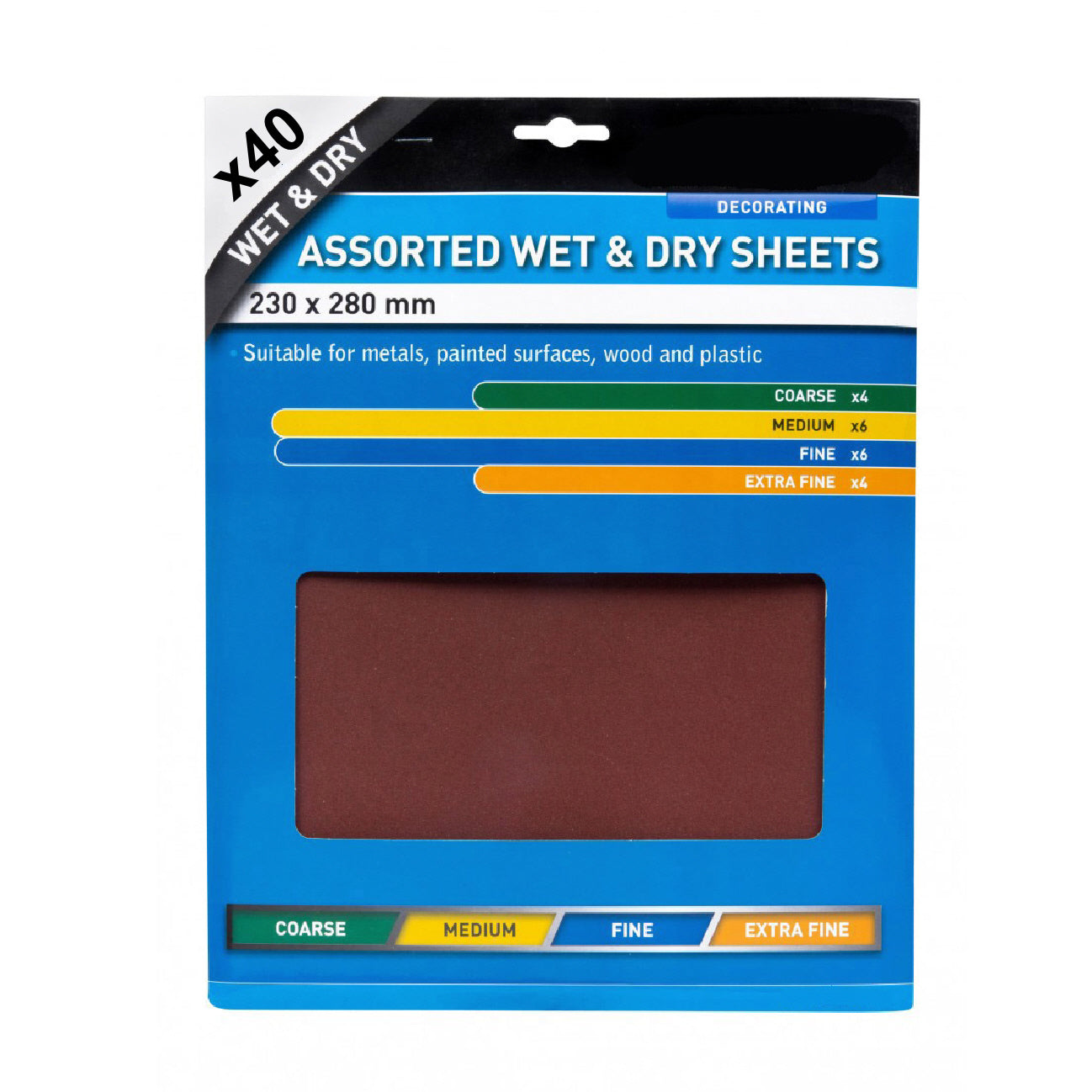 Assorted Wet and Dry Sandpaper Sheets <br> Menu Options