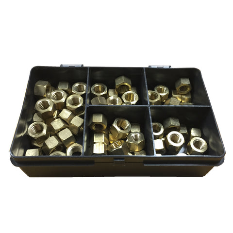 60 x Assorted UNF Brass Exhaust Manifold Nuts <br><br>