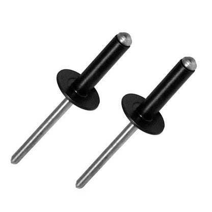Black Aluminium Large Flange Pop Rivets Dome headed Menu Options