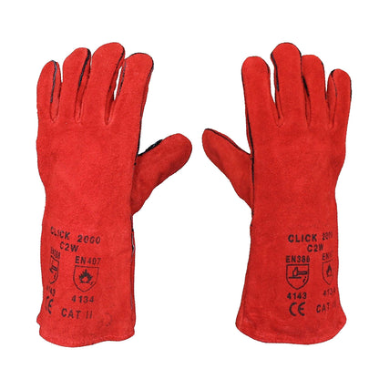 Heat Resistant Leather Welding Gloves <br>14" Long
