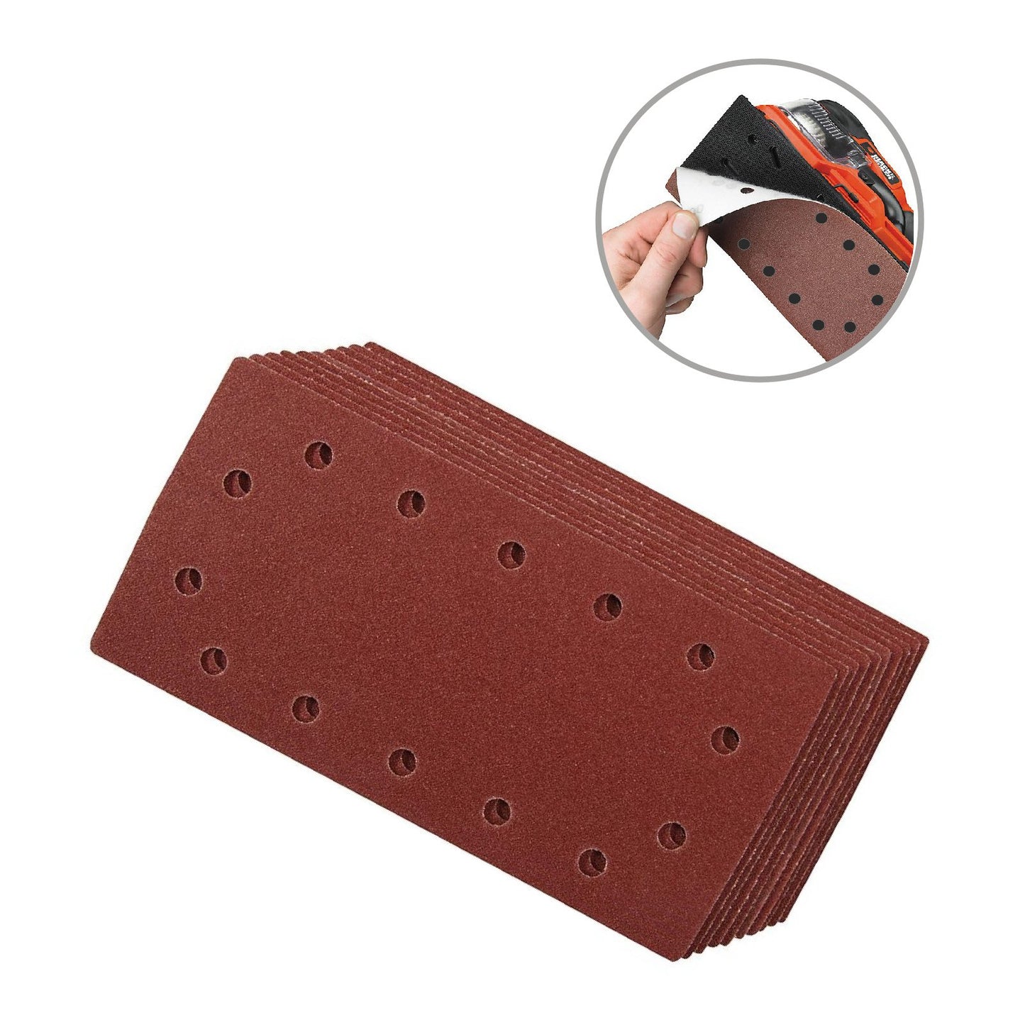 Punched 1/2 Sanding Sheets <br>115 x 230mm<br>Menu Options