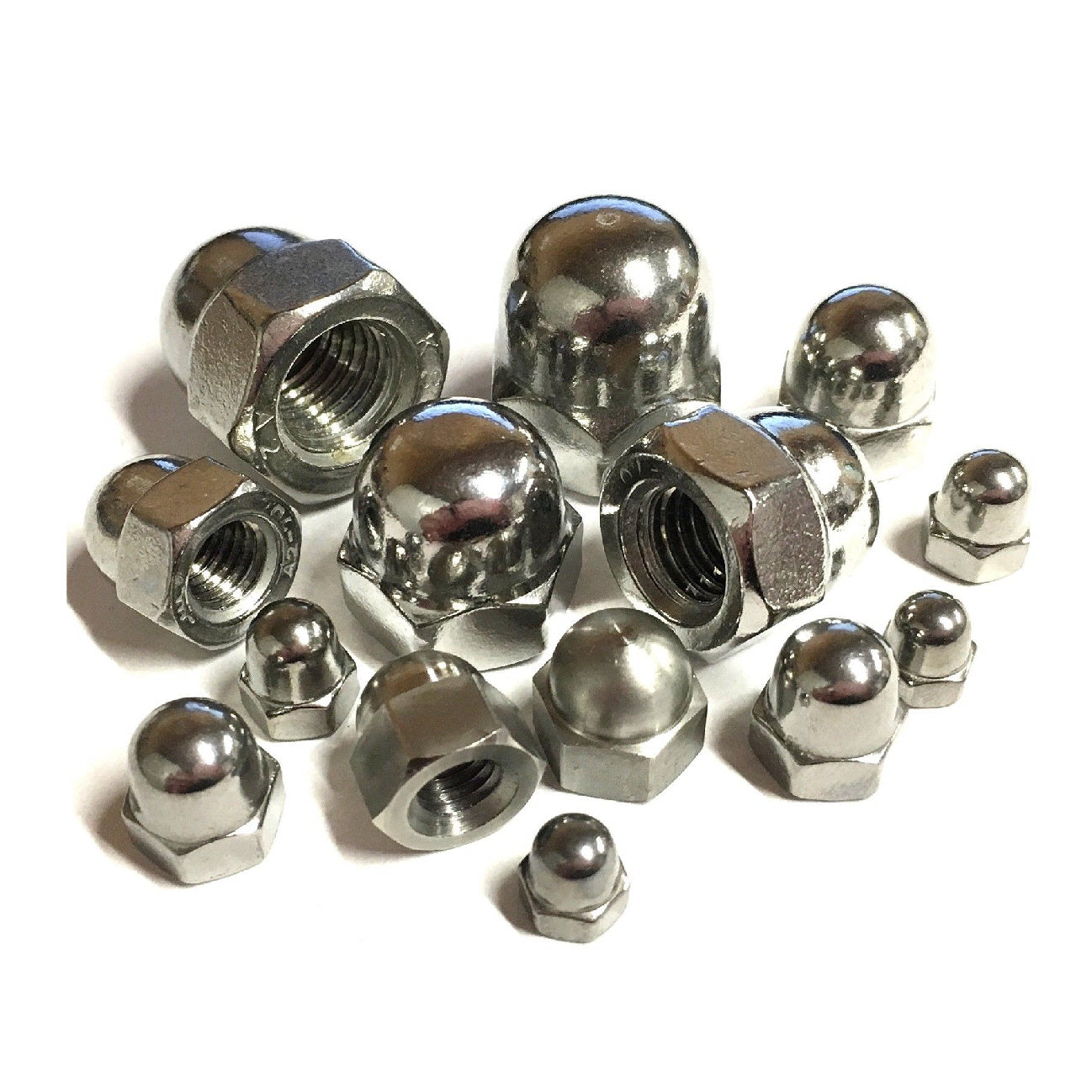 Metric Hexagon Headed Steel Dome Nuts<br>Menu Options