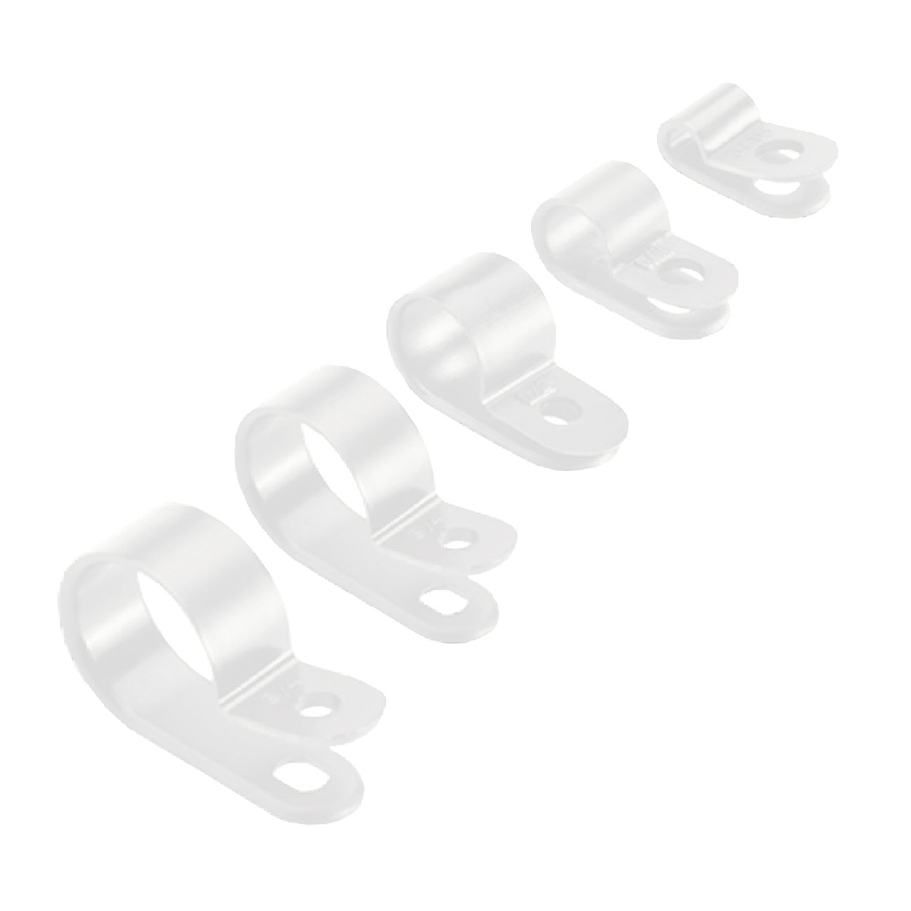 Natural / White Metric Nylon P Clips for Conduit, Cable & Tubing