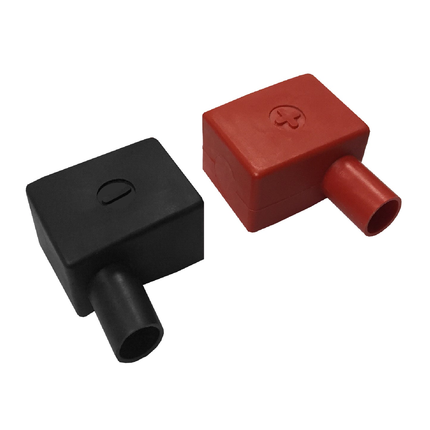 Battery Terminal Insulation Covers Positive Red & Negative Black Flag
