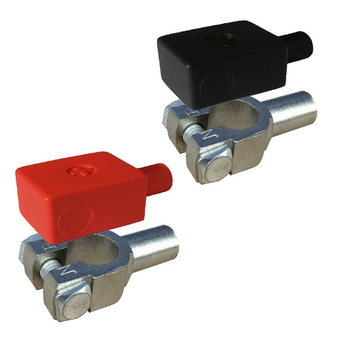 2 x Crimp Battery Terminals 11mm &  Covers for 35 - 50mm² Cable