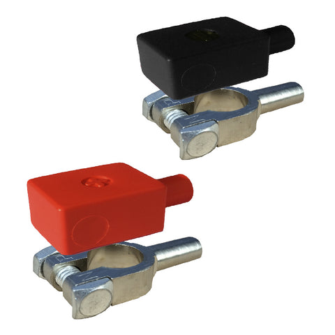 2 x Crimp Battery Terminals 7mm &  Covers for 16 - 25mm² Cable