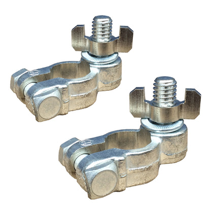 2 x Wing Nut Battery Terminals Pair of Positive & Negative with 10mm Stud