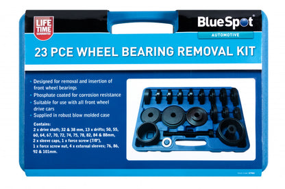 23 PCE Steel Wheel Bearing Removal Kit, Including Robust Blow Molded Case