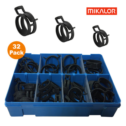 32 x Assorted Mikalor Heavy Duty Spring Band Clamps<br><br>
