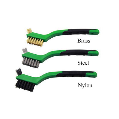 3 Pcs Wire Brush Rust Removal & Cleaning Set, Steel, Brass & Nylon