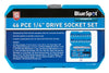 46 PCE Chrome 1/4" Metric Socket Set 4-14mm, Ratchet & Spinner Handles & Ext Bar