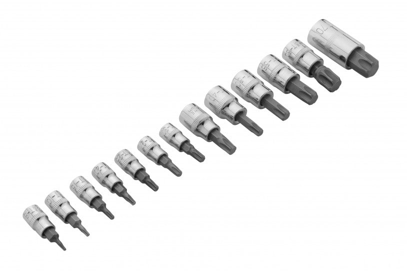 Chrome 13 PCE Torx Socket & Bit Set T8-T60, Including Plastic Case