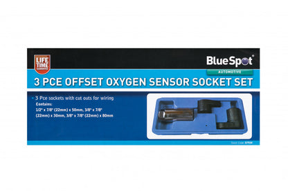 3 PCE Heavy Duty Alloy Steel Oxygen Sensor Socket Set, Includes Robust Carrying Case