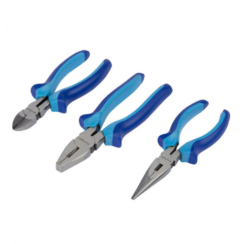 3 PCE Pliers Set, with Hardened Edges & Soft Grip Handles