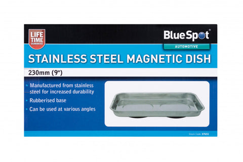 Stainless Steel 230mm Magnetic Dish, With Rubberised Base
