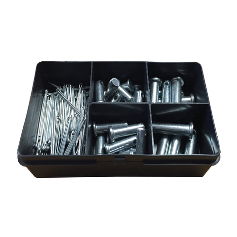 130 x Assorted Imperial Clevis Pin Fasterners & Retaining Split Pins<br>