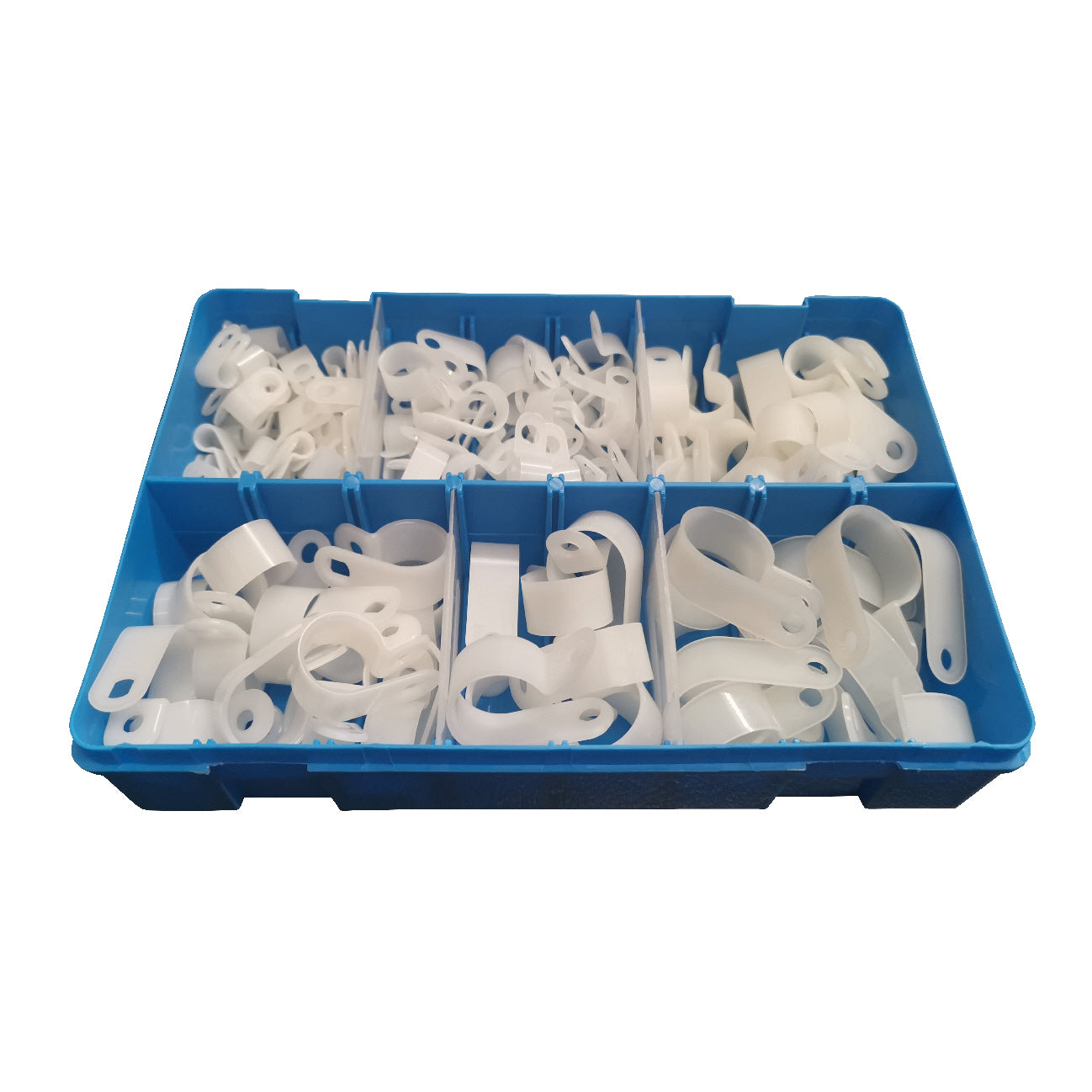150 x Assorted Metric Natural / White Nylon P Clips <br><br>