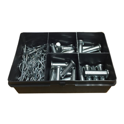 60 x Assorted Imperial Clevis Pin Fasterners & Retaining R Clips<br>