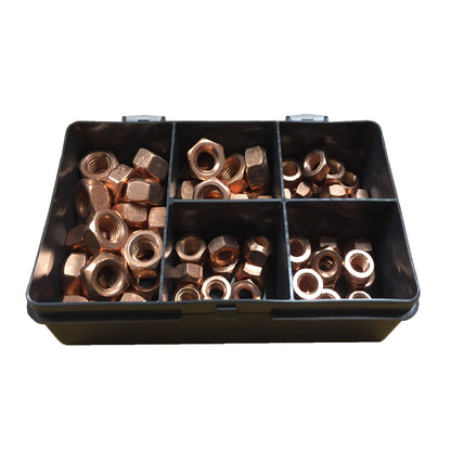 60 x Assorted Copper Flashed Exhaust Manifold Nuts <br><br>