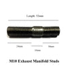 M10 x 1.5mm Pitch Manifold Studs. Length: 52mm. <br>24mm - 10mm - 18mm