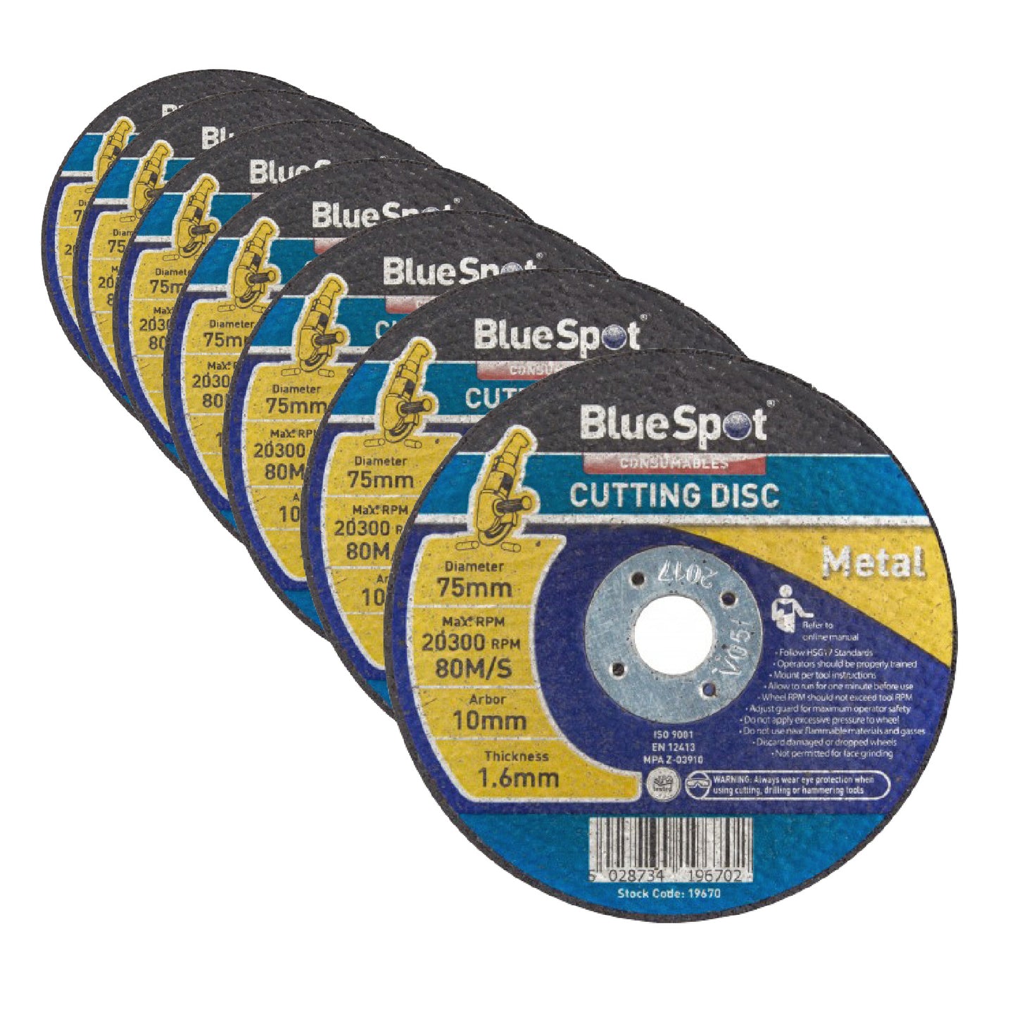 3 Inch Air Cut Off Metal Cutting Discs <br>75 x 1.6 x 10mm<br>