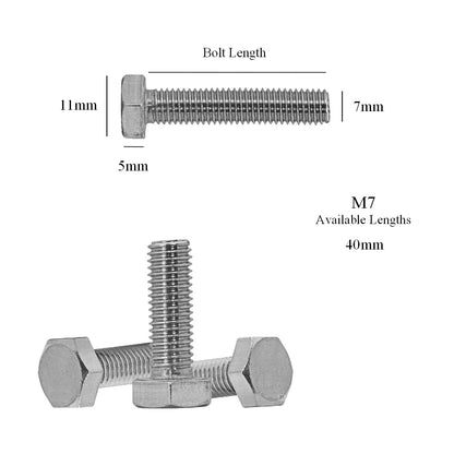Set Screw Bolts M5 - M8  Threaded Hex Head<br>Menu Options