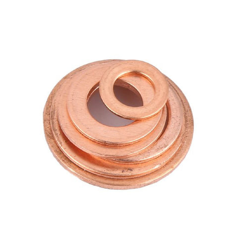 110 x Assorted Copper Washers 6-16mm for Sump Plugs & Hydraulics