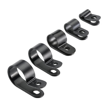 150 x Assorted Metric Black Nylon P Clips <br><br>