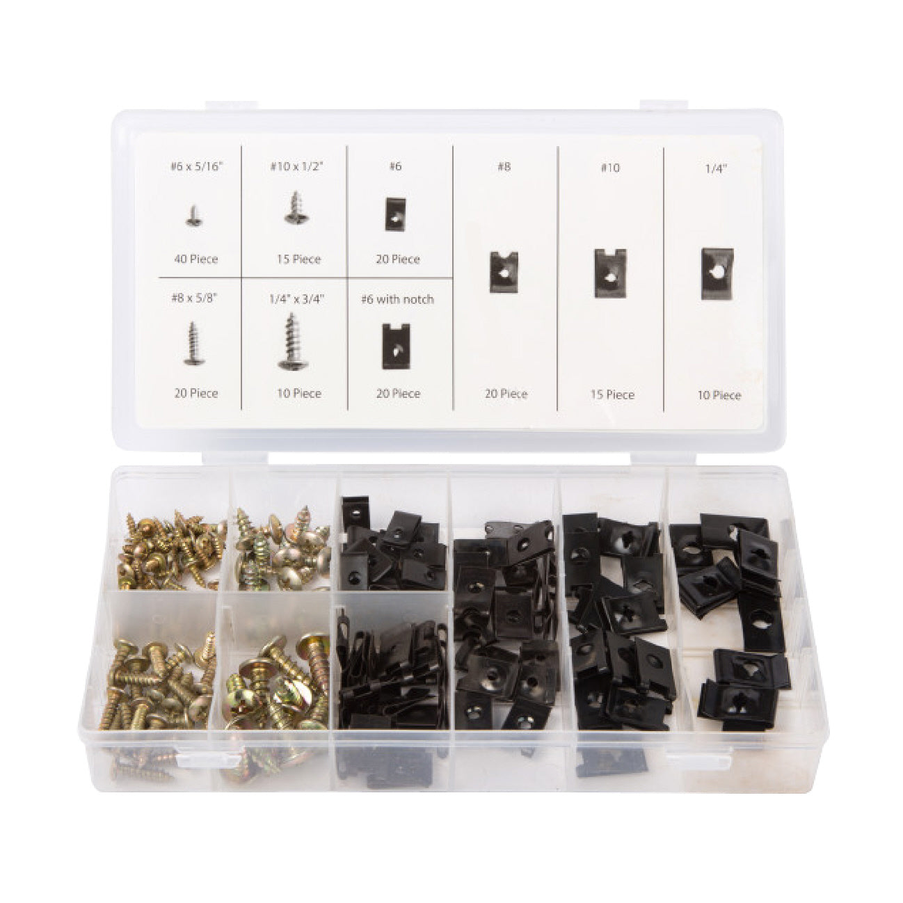 170 x Assorted Speed Fastener U Clips & Screws <br><br>