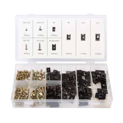 170 x Assorted Speed Fastener U Clips & Screws <br><br>